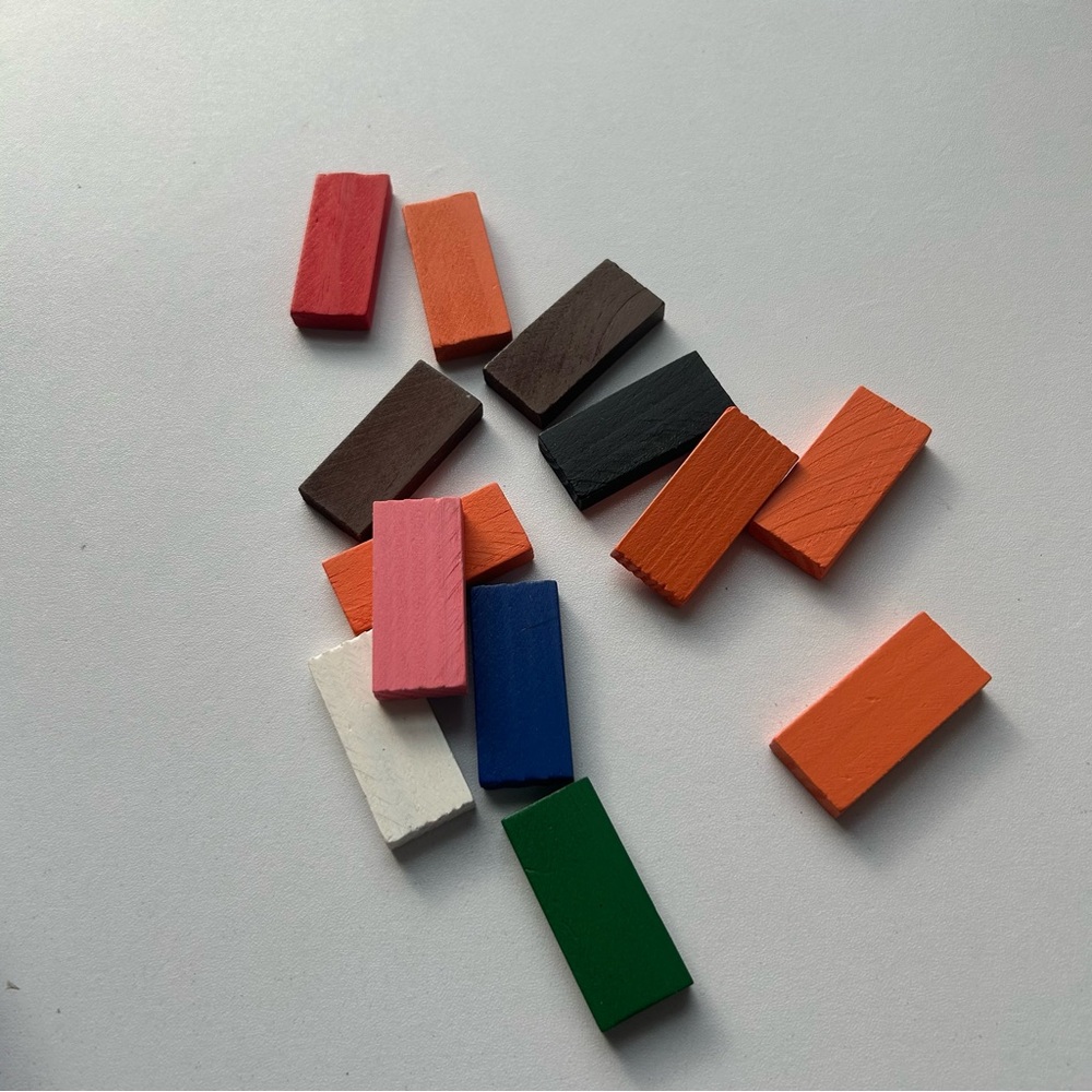 Colorful Wooden Domino Tiles - Multicolor Set